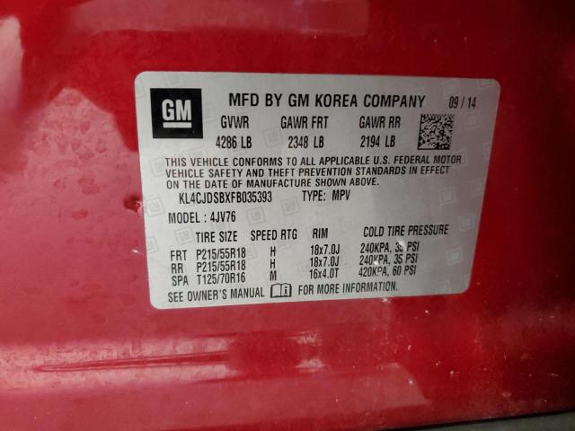 2015 BUICK ENCORE PREMIUM KL4CJDSBXFB035393