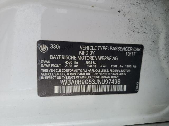 2018 BMW 330 I WBA8B9G53JNU97498