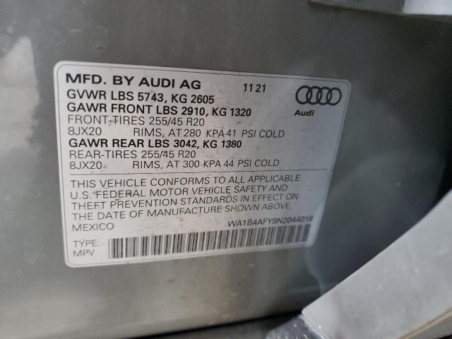 2022 AUDI SQ5 PREMIU WA1B4AFY9N2044018