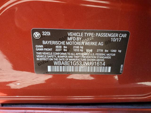 2018 BMW 320 I WBA8E1G53JNU91614