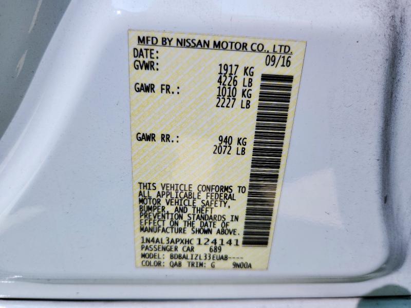 2017 NISSAN ALTIMA 2.5 1N4AL3APXHC124141