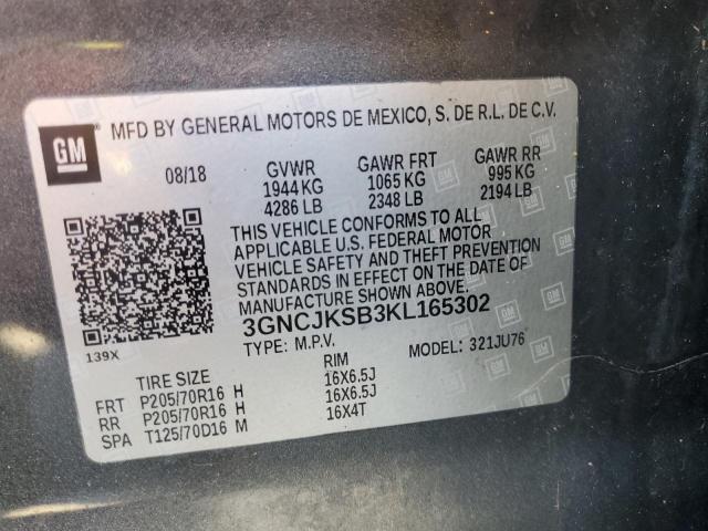 2019 CHEVROLET TRAX LS 3GNCJKSB3KL165302
