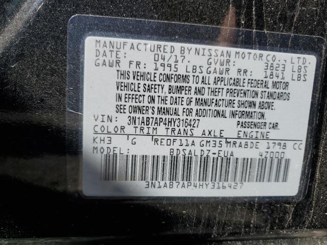 2017 NISSAN SENTRA S 3N1AB7AP4HY316427