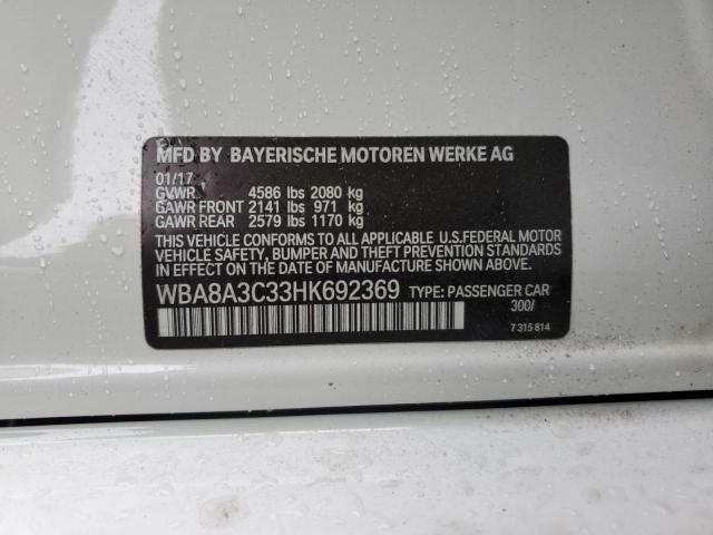 2017 BMW 320 XI WBA8A3C33HK692369