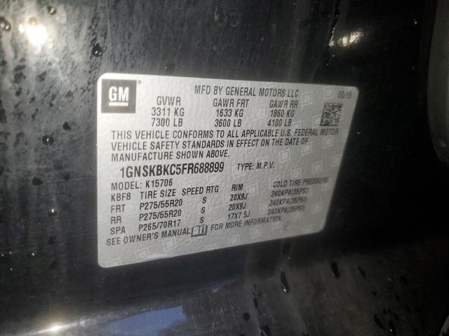 2015 CHEVROLET TAHOE K150 1GNSKBKC5FR688899