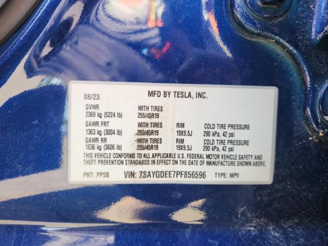 2023 TESLA MODEL Y 7SAYGDEE7PF856596