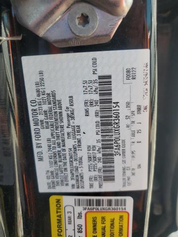 2016 FORD FUSION SE - 3FA6P0LUXGR360154
