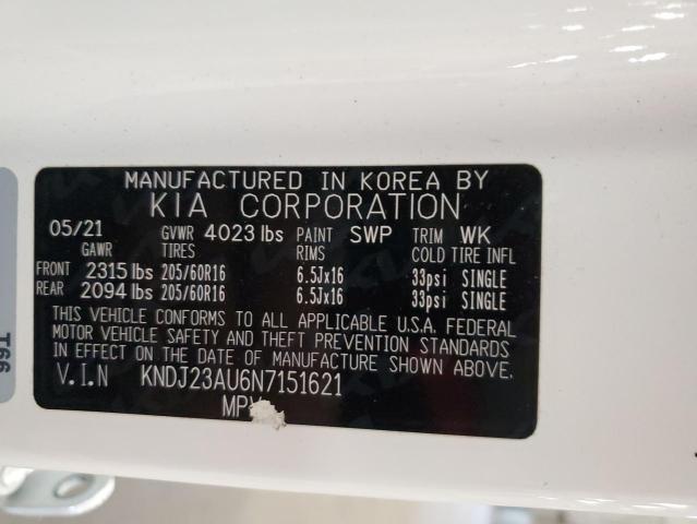 2022 KIA SOUL LX KNDJ23AU6N7151621