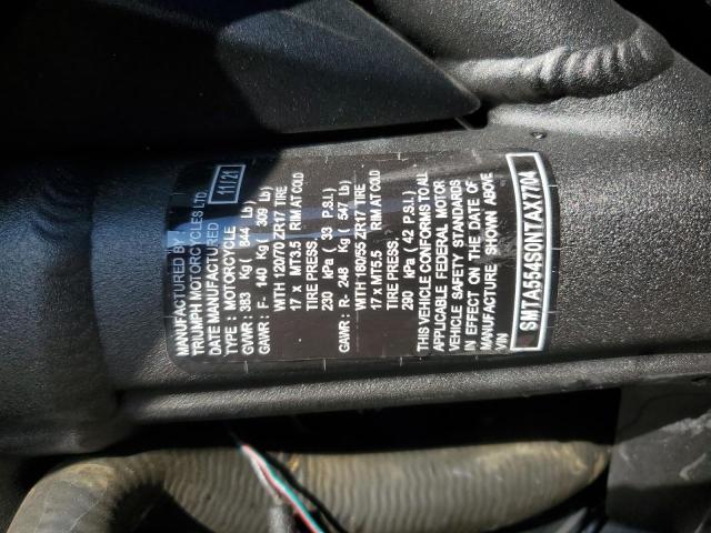 2022 TRIUMPH MOTORCYCLE STREET TRI SMTA554S0NTAX7704