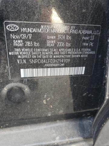 5NPD84LF0JH294909 2018 HYUNDAI ELANTRA