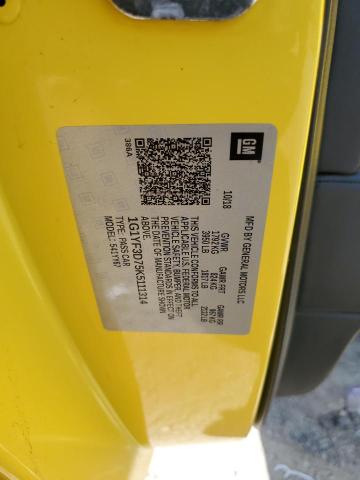 2019 CHEVROLET CORVETTE S 1G1YF3D75K5111314