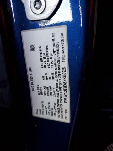 2022 TESLA MODEL 3 5YJ3E1EA8NF368926