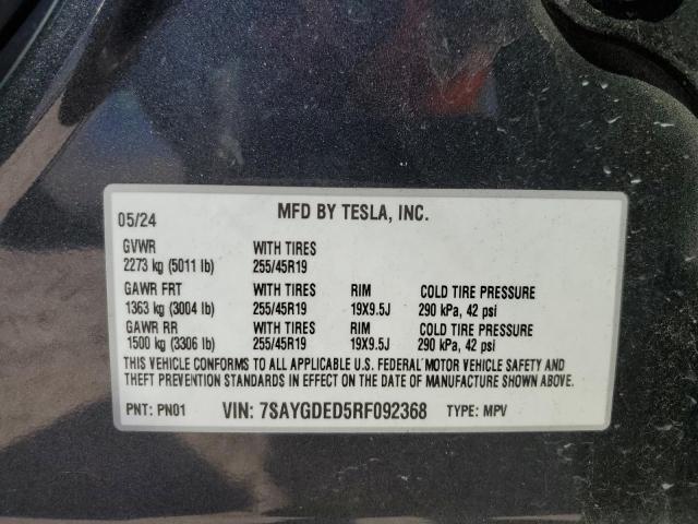 2024 TESLA MODEL Y - 7SAYGDED5RF092368