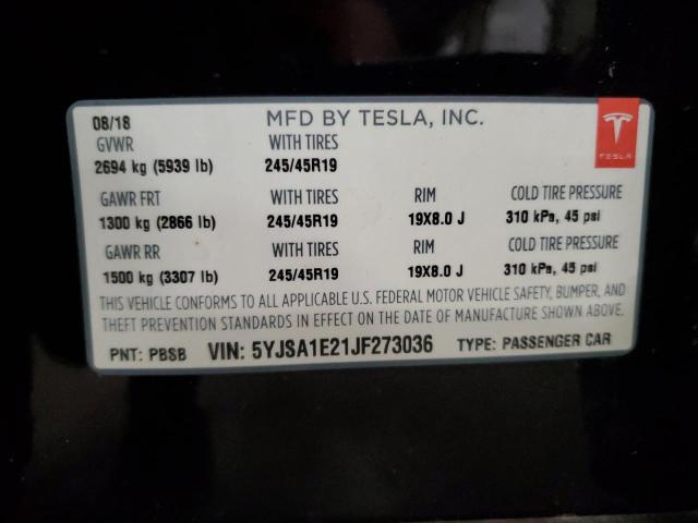 2018 TESLA MODEL S 5YJSA1E21JF273036