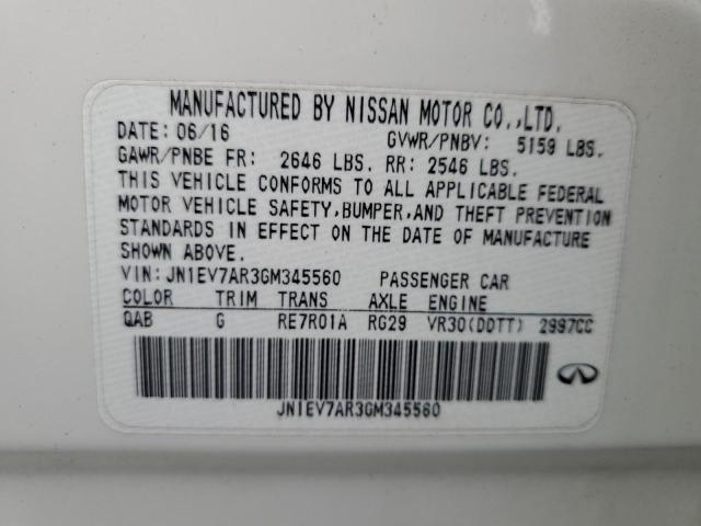 2016 INFINITI Q50 PREMIUM JN1EV7AR3GM345560