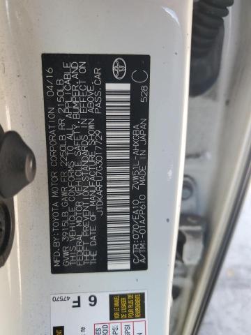 2016 TOYOTA PRIUS JTDKARFU7G3017729