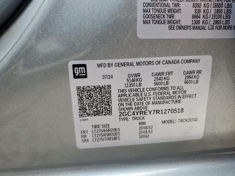 2024 CHEVROLET SILVERADO 2GC4YREY7R1270518