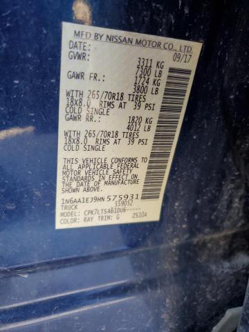 2017 NISSAN TITAN S 1N6AA1EJ9HN575931