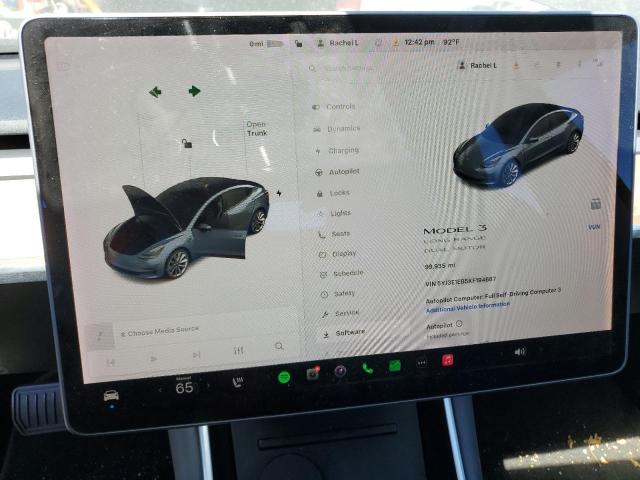 2019 TESLA MODEL 3 5YJ3E1EB5KF194687