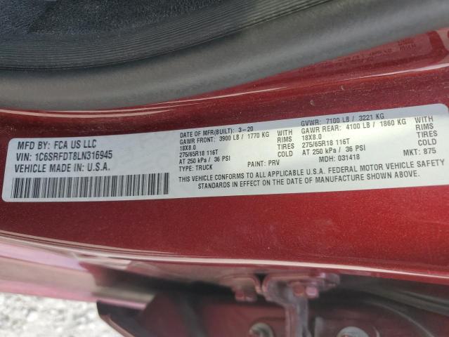 2020 RAM 1500 LARAM 1C6SRFDT8LN316945