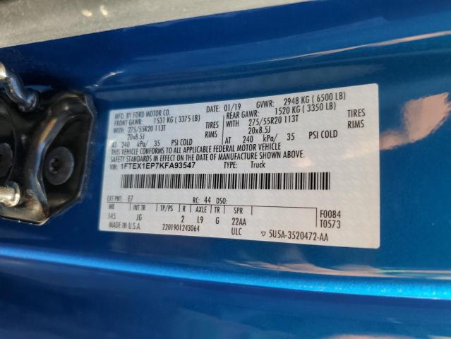 2019 FORD F150 SUPER - 1FTEX1EP7KFA93547