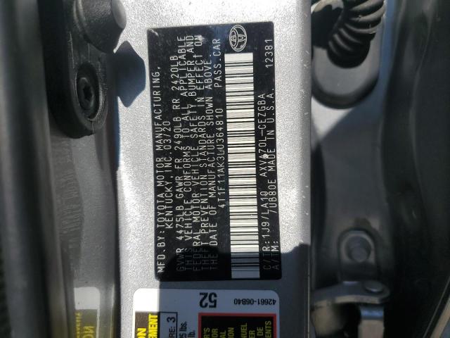 2020 TOYOTA CAMRY XLE 4T1F11AK3LU364810