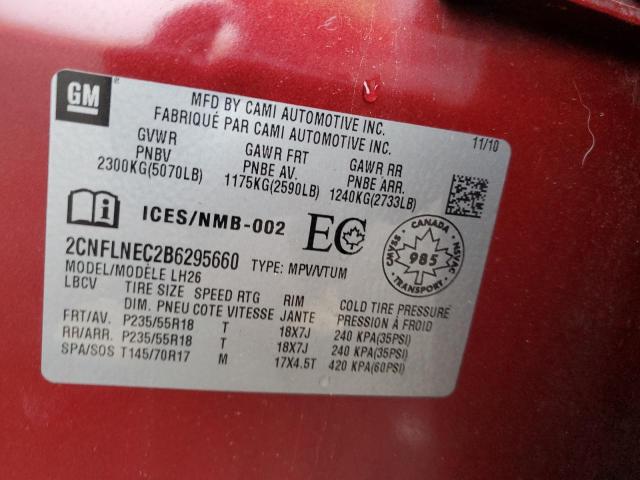 2011 CHEVROLET EQUINOX LT - 2CNFLNEC2B6295660