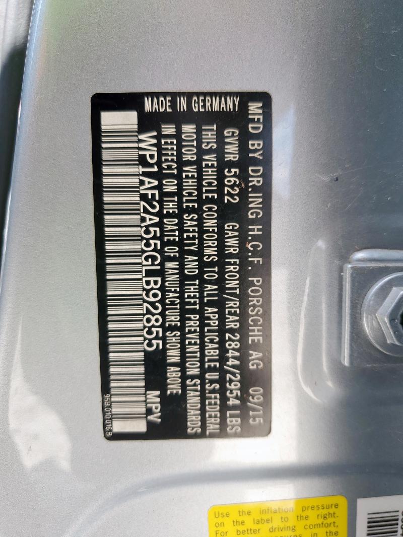 2016 PORSCHE MACAN TURB WP1AF2A55GLB92855