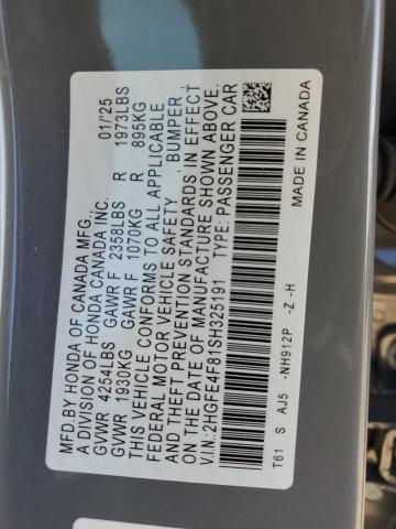 2025 HONDA CIVIC SPOR 2HGFE4F81SH325191