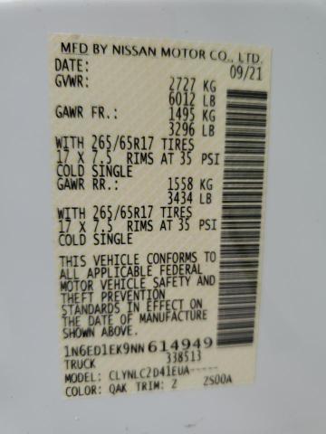 2022 NISSAN FRONTIER S 1N6ED1EK9NN614949