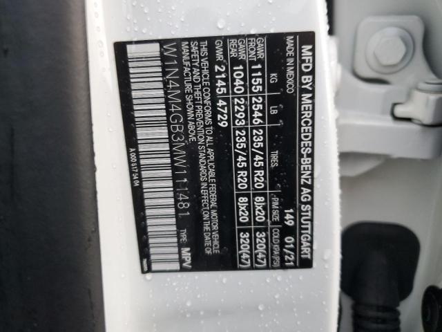 2021 MERCEDES-BENZ GLB 250 W1N4M4GB3MW111481