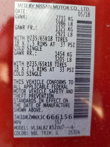 2018 NISSAN PATHFINDER 5N1DR2MNXJC666156