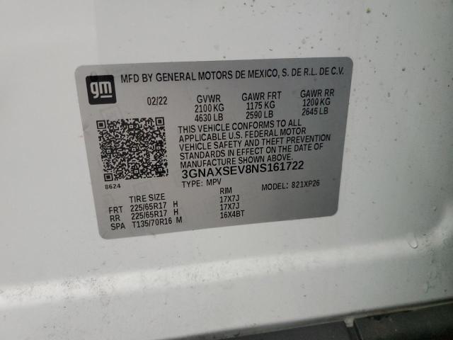 2022 CHEVROLET EQUINOX LS 3GNAXSEV8NS161722