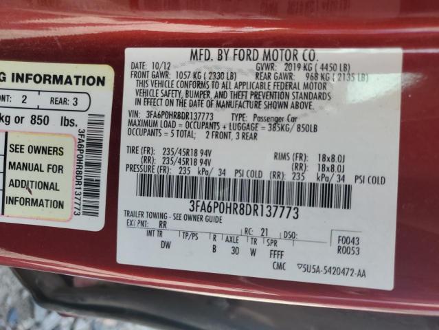 2013 FORD FUSION SE - 3FA6P0HR8DR137773