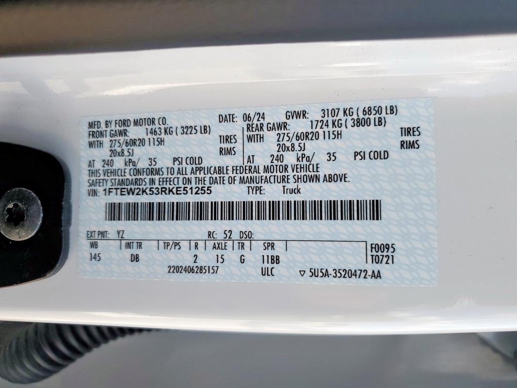 2024 FORD F150 STX - 1FTEW2K53RKE51255