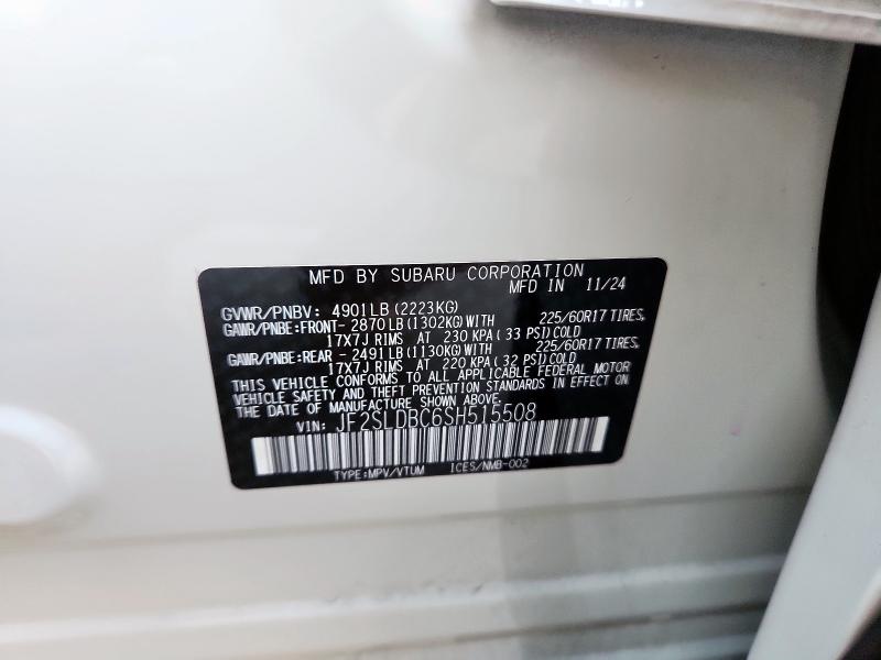 2025 SUBARU FORESTER JF2SLDBC6SH515508