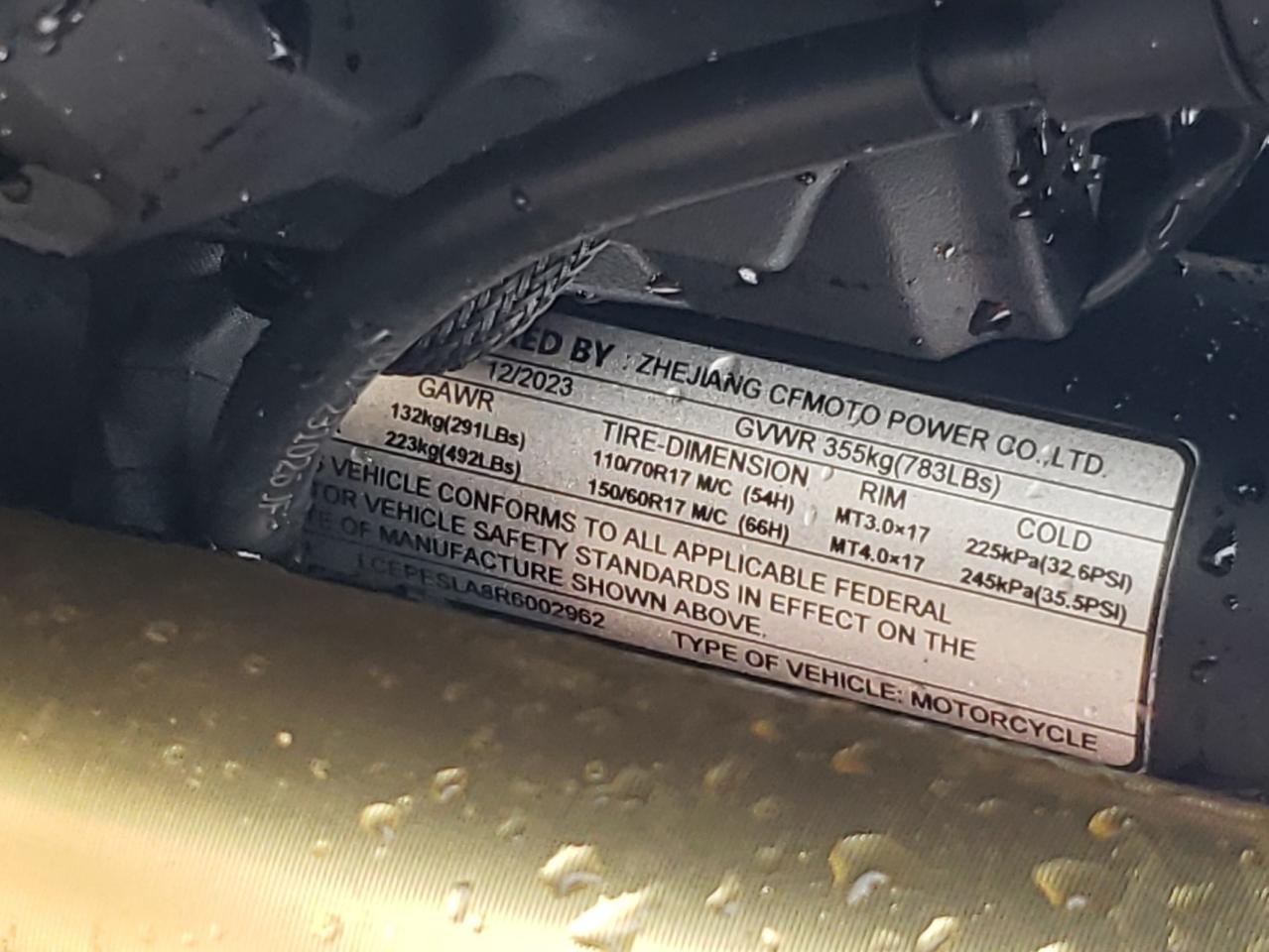 Lot #3301791342 2024 CF MOTO 450SS