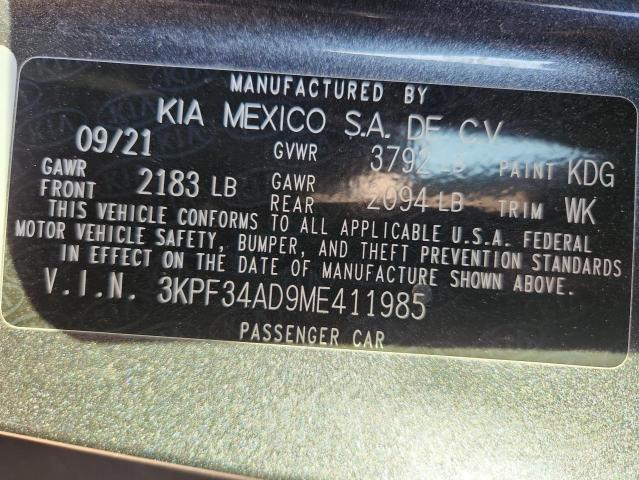 2021 KIA FORTE GT L - 3KPF34AD9ME411985