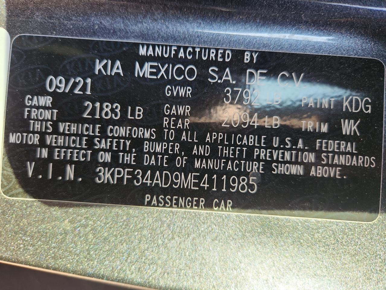 KIA FORTE GT LINE