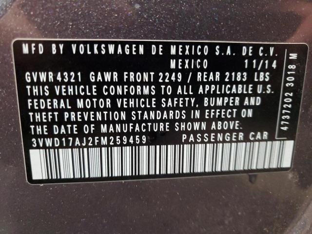 2015 VOLKSWAGEN JETTA SE - 3VWD17AJ2FM259459