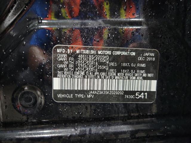 2019 MITSUBISHI OUTLANDER JA4AZ3A35KZ029202