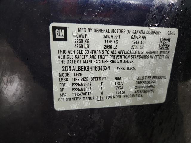 2017 CHEVROLET EQUINOX LS 2GNALBEK8H1604324
