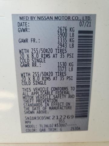 2022 NISSAN PATHFINDER 5N1DR3CD5NC212269