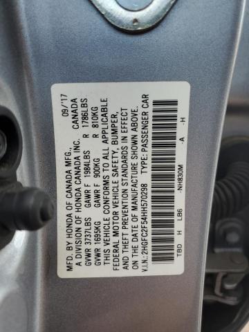 2017 HONDA CIVIC LX 2HGFC2F54HH570298