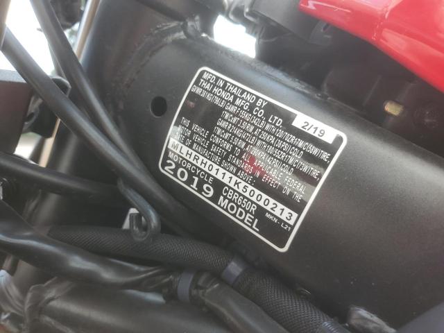 2019 HONDA CBR650 R MLHRH0111K5000213