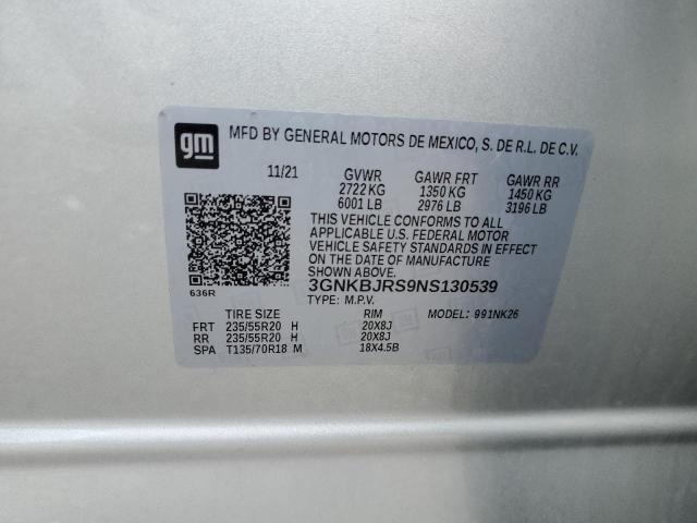 2022 CHEVROLET BLAZER 3LT 3GNKBJRS9NS130539