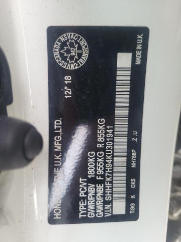 2019 HONDA CIVIC SPOR - SHHFK7H94KU301941