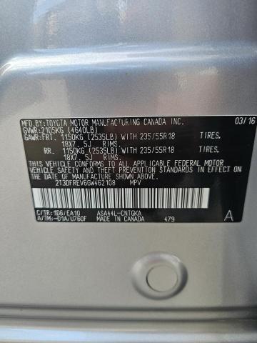 2016 TOYOTA RAV4 LIMITED 2T3DFREV6GW46210