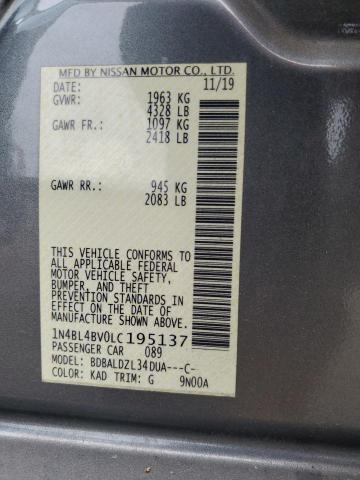 2020 NISSAN ALTIMA S 1N4BL4BV0LC195137