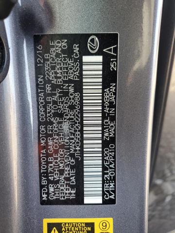 2017 LEXUS CT 200 - JTHKD5BH2H2296988